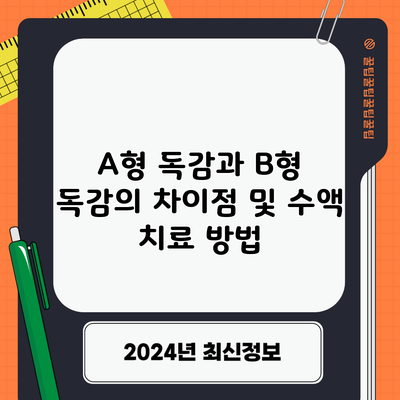 A형 독감과 B형 독감의 차이점 및 수액 치료 방법