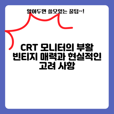 CRT 모니터의 부활: 빈티지 매력과 현실적인 고려 사항