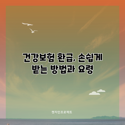 건강보험 환급, 손쉽게 받는 방법과 요령