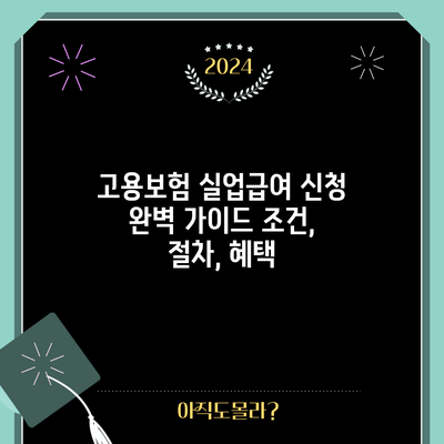 고용보험 실업급여 신청 완벽 가이드: 조건, 절차, 혜택
