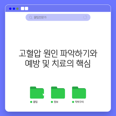고혈압 원인 파악하기와 예방 및 치료의 핵심