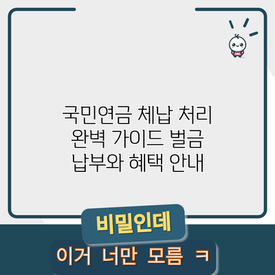 국민연금 체납 처리 완벽 가이드: 벌금 납부와 혜택 안내