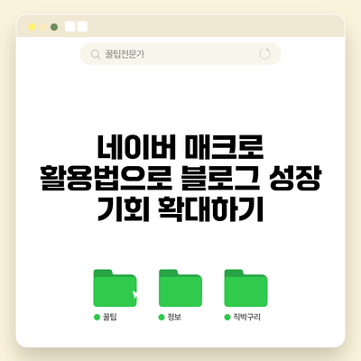 네이버 매크로 활용법으로 블로그 성장 기회 확대하기