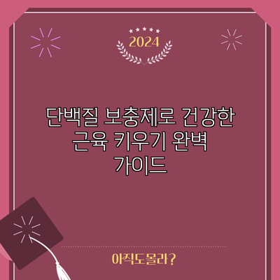 단백질 보충제로 건강한 근육 키우기: 완벽 가이드