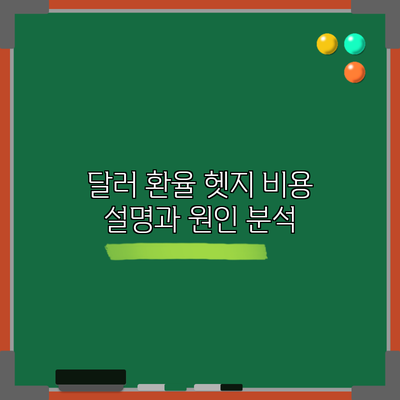 달러 환율 헷지 비용 설명과 원인 분석