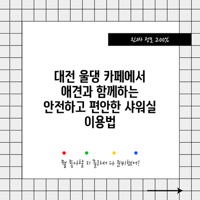대전 울댕 카페에서 애견과 함께하는 안전하고 편안한 샤워실 이용법