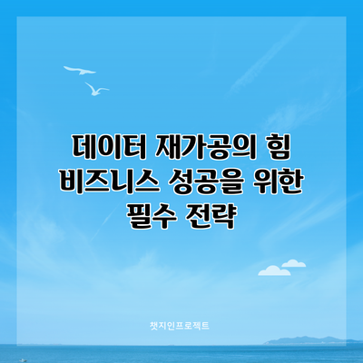 데이터 재가공의 힘: 비즈니스 성공을 위한 필수 전략