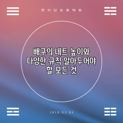 배구의 네트 높이와 다양한 규칙: 알아두어야 할 모든 것