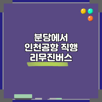 분당에서 인천공항 직행 리무진버스