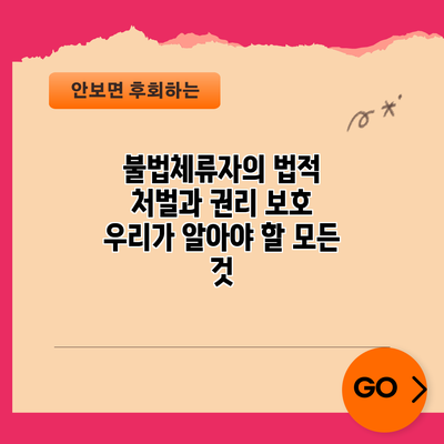 불법체류자의 법적 처벌과 권리 보호: 우리가 알아야 할 모든 것