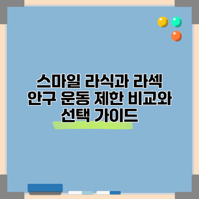 스마일 라식과 라섹: 안구 운동 제한 비교와 선택 가이드