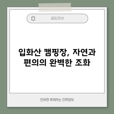 입화산 캠핑장, 자연과 편의의 완벽한 조화
