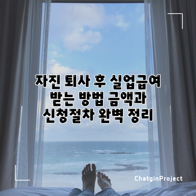 자진 퇴사 후 실업급여 받는 방법: 금액과 신청절차 완벽 정리