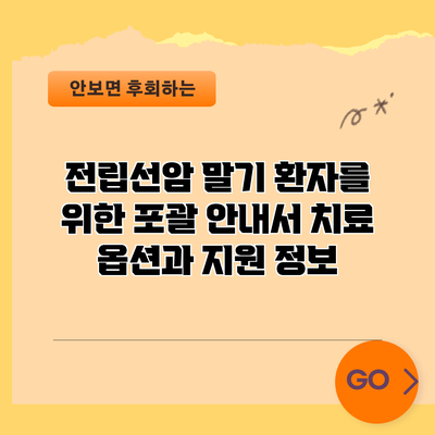 전립선암 말기 환자를 위한 포괄 안내서: 치료 옵션과 지원 정보