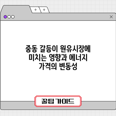 중동 갈등이 원유시장에 미치는 영향과 에너지 가격의 변동성
