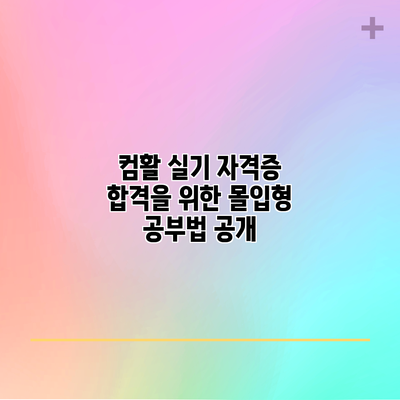 컴활 실기 자격증 합격을 위한 몰입형 공부법 공개