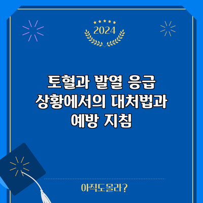 토혈과 발열: 응급 상황에서의 대처법과 예방 지침