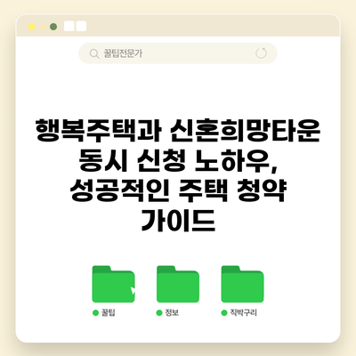 행복주택과 신혼희망타운 동시 신청 노하우, 성공적인 주택 청약 가이드
