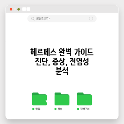 헤르페스 완벽 가이드: 진단, 증상, 전염성 분석