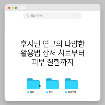 후시딘 연고의 다양한 활용법: 상처 치료부터 피부 질환까지