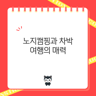 노지캠핑과 차박 여행의 매력