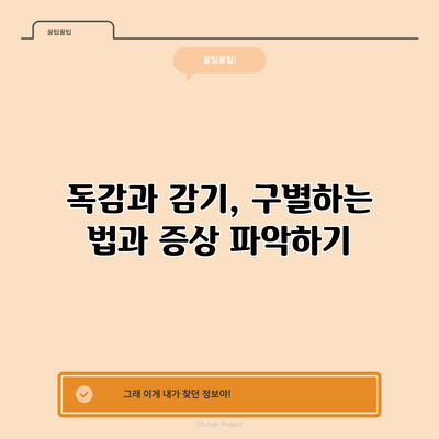 독감과 감기, 구별하는 법과 증상 파악하기