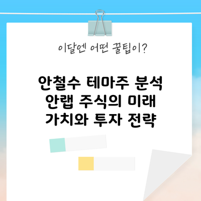 안철수 테마주 분석: 안랩 주식의 미래 가치와 투자 전략