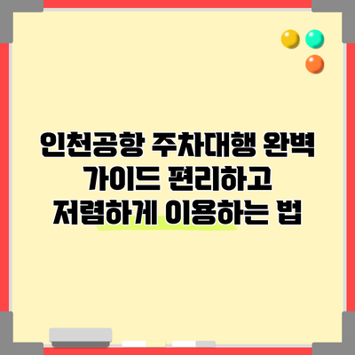 인천공항 주차대행 완벽 가이드: 편리하고 저렴하게 이용하는 법