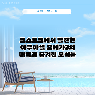 코스트코에서 발견한 아쿠아셀 오메가3의 매력과 숨겨진 보석들