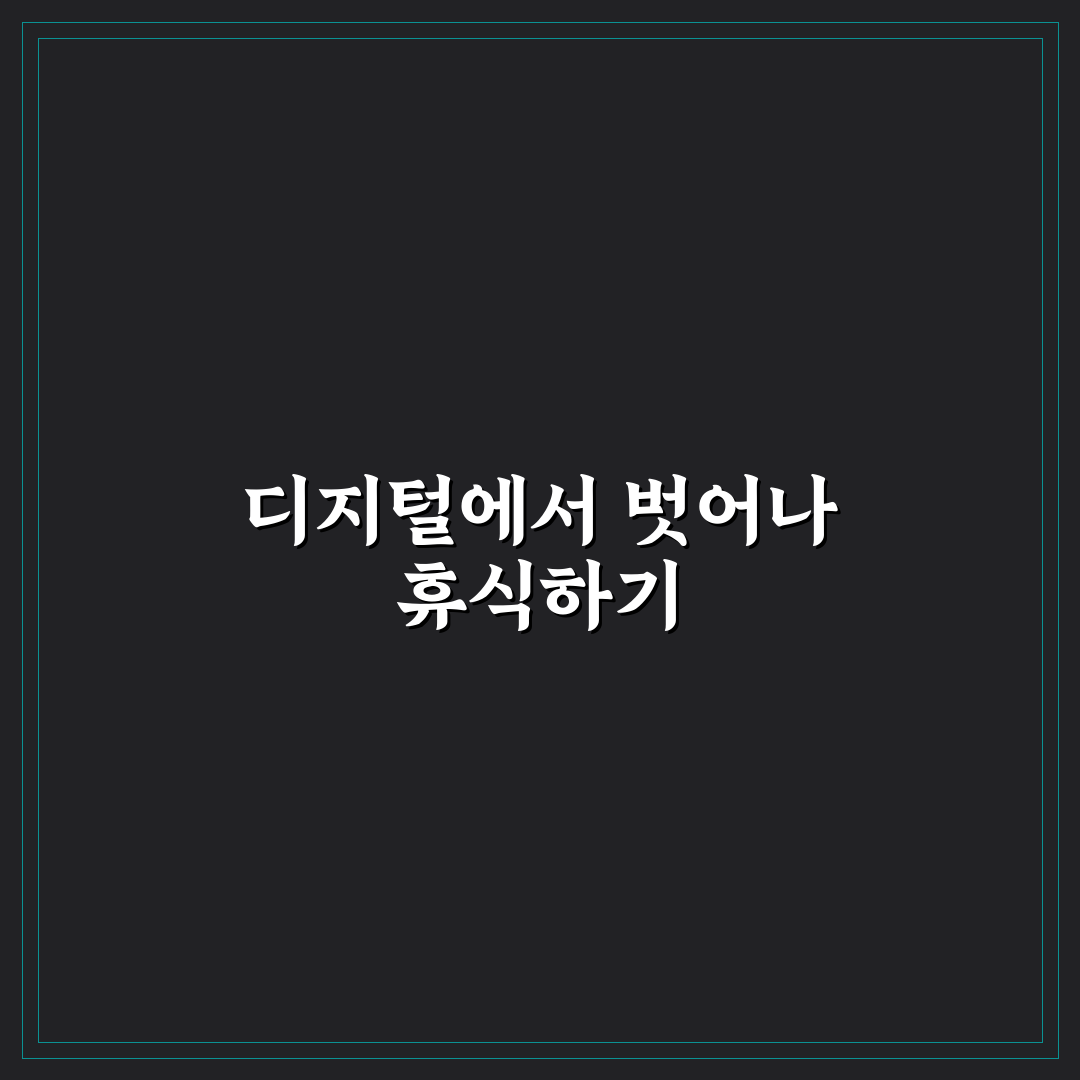 디지털 디톡스 캠프 장소 추천과 꿀팁 쉽게 알아보기